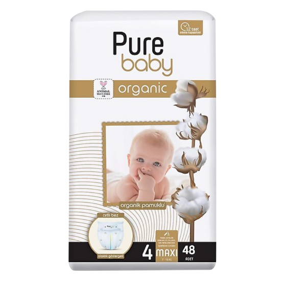 Pure Baby Organic Bebek Bezi 4 no. 48 adet
