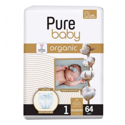 Pure Baby Organic  Bebek Bezi 1 no. 64 adet