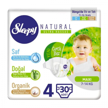 Sleepy Natural Bebek Bezi 4 no. 30 adet maxi 7-14 kg
